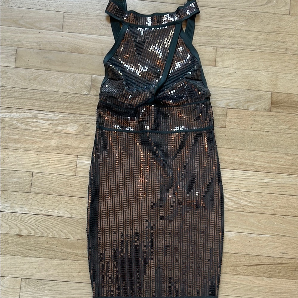 Sequin Black and dark green shimmer sequin Dress